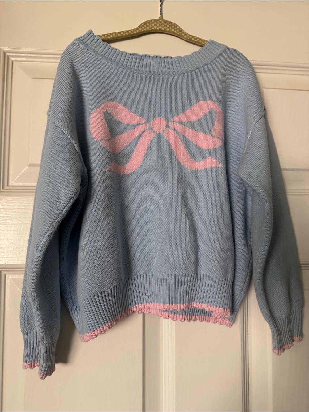 Shrimp and Grits Kids Bow Sweater